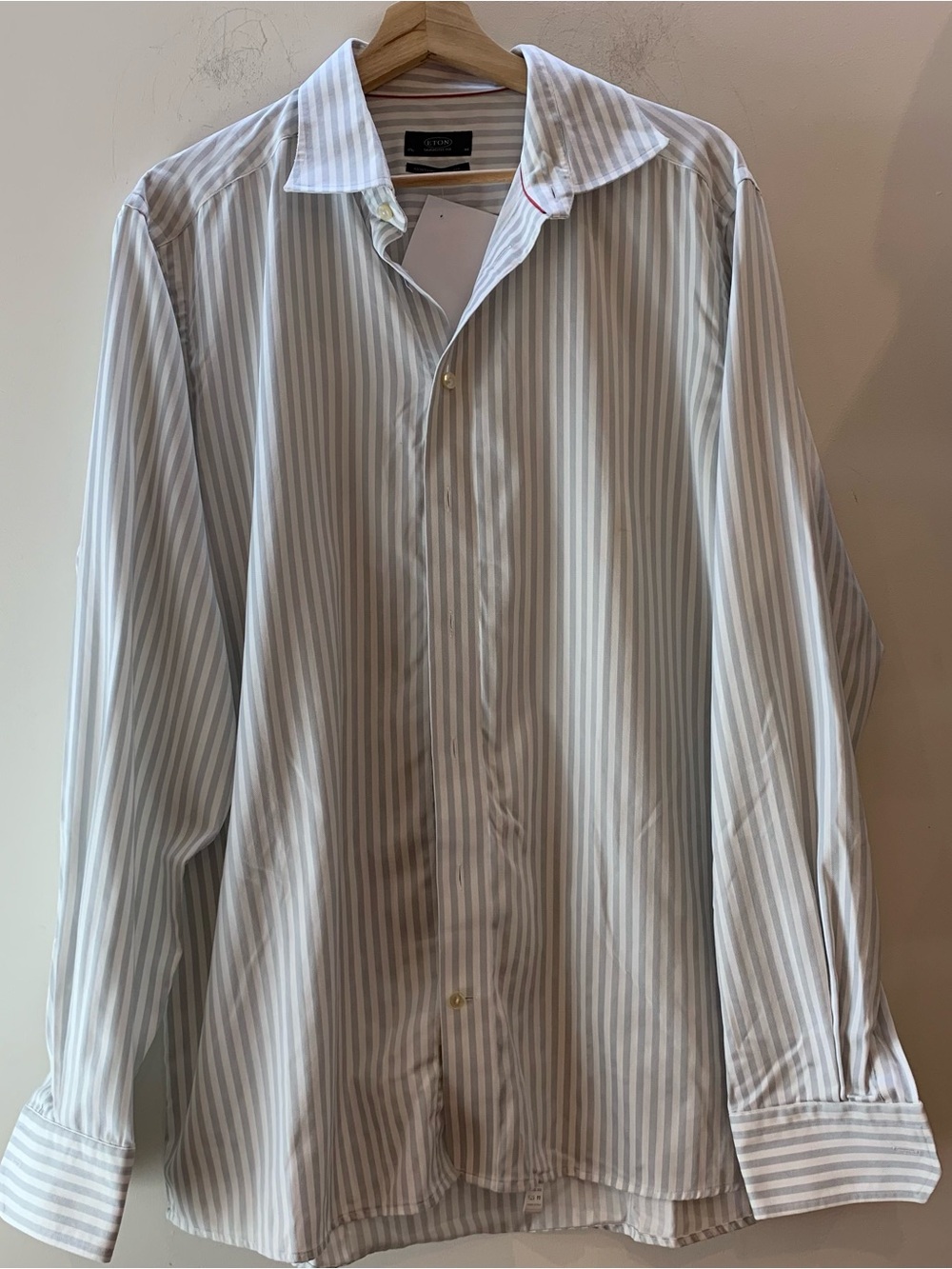 Eton of Sweden Contemporary Fit Striped Dress Shirt Grey White